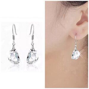 Crystal Clear• Drop Earrings- SS Wires - NEW